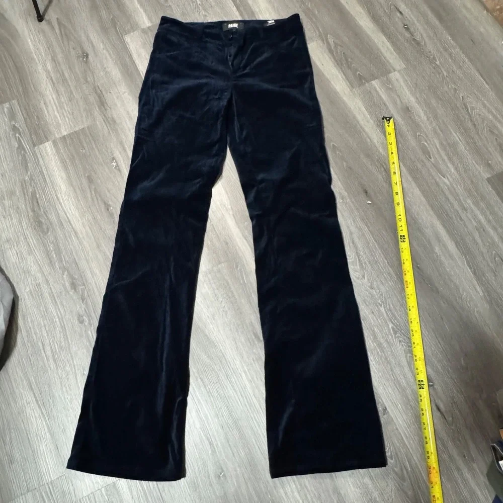 PAIGE  Womens Size 25 Blue Velvet Flare Pants Stretch Bootcut NWT k